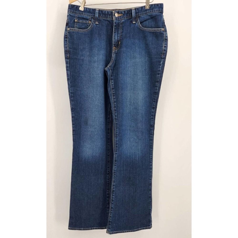 Eddie Bauer Women's Denim Jeans Size 10L Boot Cut Stretchy *Flaw
